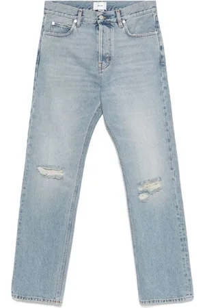 haikure Jeansy, Mężczyzna, Niebieski, W33, Denim, Jasnoniebieskie jeansy denim z przetarciami