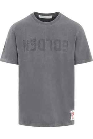 Golden Goose Koszulki, Mężczyzna, Szary, XL, Bawełna, T-shirt z okrągłym dekoltem