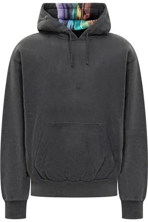 Givenchy Bluzy, Mężczyzna, Szary, L, Bawełna, Czarna bluza z kapturem i haftowanym logo