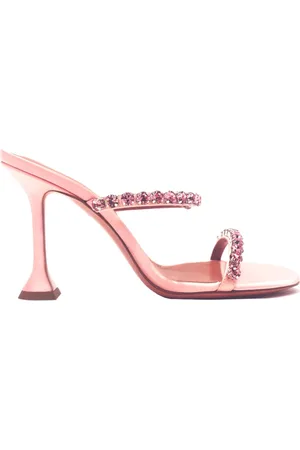 Amina Muaddi Buty, Kobieta, Różowy, 36 EU, Skóra, Babypink Mules