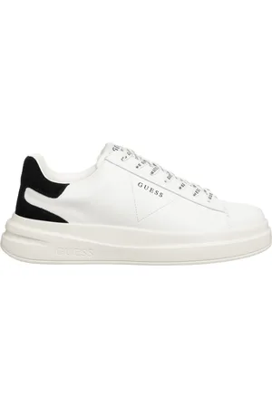 Guess Buty, Mężczyzna, Biały, 44 EU, Skóra, Proste Sneakersy na Sznurowadła