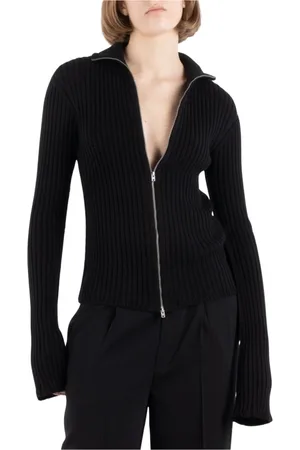 Acne Studios Swetry, Kobieta, Czarny, M, Czarna Bawełniana Koszulka