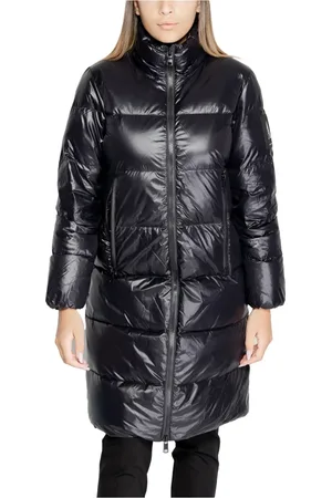 Armani Exchange Płaszcze, Kobieta, Czarny, M, Kurtka z kapturem i zamkiem błyskawicznym