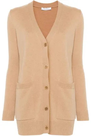 Max Mara Swetry, Kobieta, brązowy, M, Kaszmir, Brązowy Sweter z Motywem Cekinowym