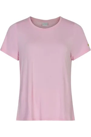 In Front Koszulki, Kobieta, Różowy, L, Poliester, Miękki Różowy T-shirt z Sercem Top