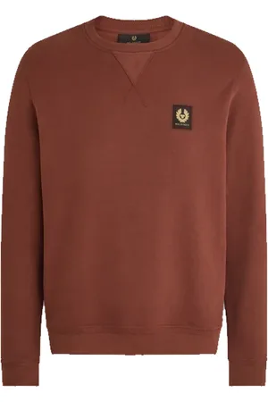 Belstaff Bluzy, Mężczyzna, brązowy, L, Bawełna, Klasyczna bluza dresowa z logo