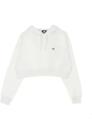 Dickies Bluzy, Kobieta, Beżowy, S, Ecru Cropped Hoodie z Troczkiem