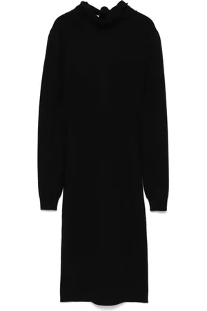 Givenchy Sukienki, Kobieta, Czarny, M, Kaszmir, Dzianinowa sukienka z kaszmiru z wysokim dekoltem