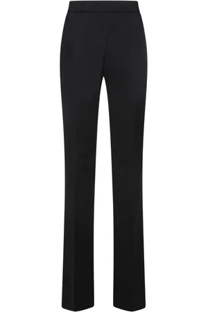 Givenchy Spodnie, Kobieta, Czarny, S, Poliester, Rozkloszowane spodnie z krepy satynowej