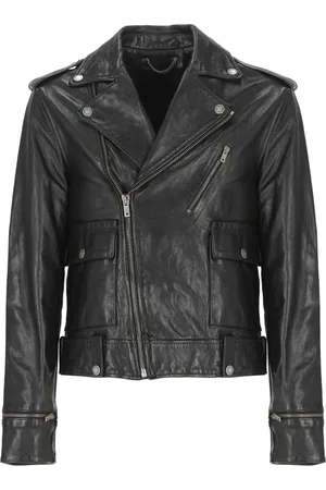 Golden Goose Kurtki, Mężczyzna, Czarny, S, Skóra, Norwood Chiodo Leather Jacket