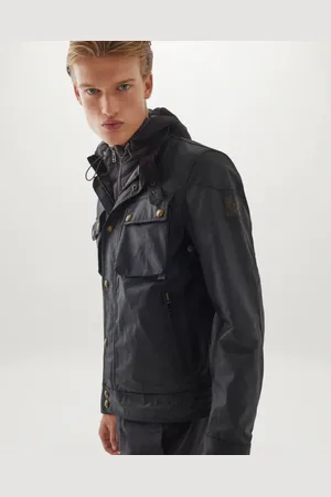 Belstaff Kurtki, Mężczyzna, Czarny, 2XS, Bawełna, Kurtka La Racemaster