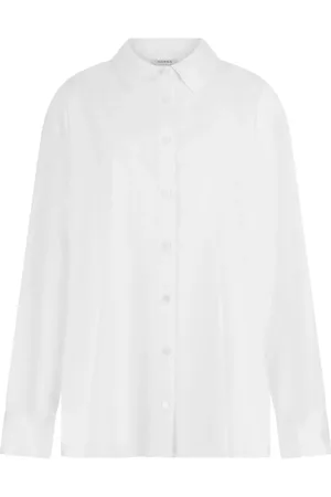 Guess Bluzki, Kobieta, Biały, S, Bawełna, Koszula Oversize Erica w kolorze białym