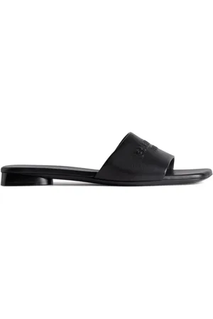 Balenciaga Buty, Kobieta, Czarny, 36 EU, Skóra, Klapki Duty Free