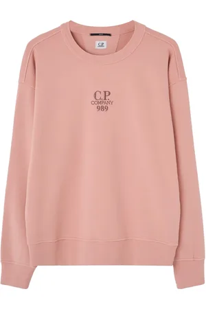 C.P. Company Bluzy, Mężczyzna, Różowy, M, Różowy Sweter z Nadrukiem na Przodzie