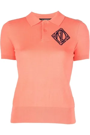 Ralph Lauren Koszulki, Kobieta, Pomarańczowy, XS, Bawełna, Vrajaija Krótki Rękaw Pulower