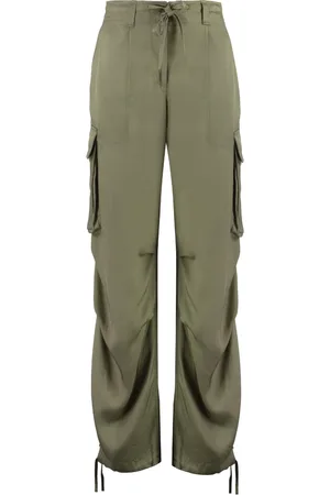 Golden Goose Spodnie, Kobieta, Zielony, 2XS, Spodnie Cargo z Regulowanymi Nogawkami