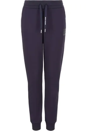 Armani Exchange Spodnie, Kobieta, Niebieski, M, Spodnie dresowe z logo, kolor niebieski