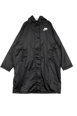Nike Płaszcze, Kobieta, Czarny, M, Poliester, Długa Sportowa Parka