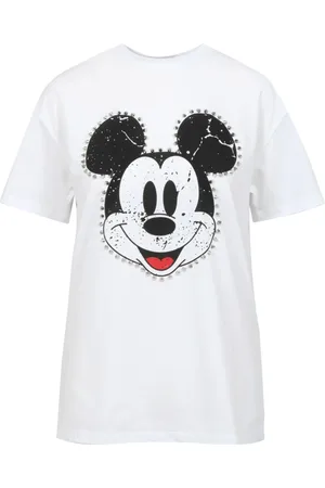 ANIYE BY Koszulki, Kobieta, Biały, M, Bawełna, Koszulka Mickey z ćwiekami