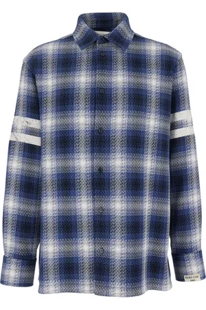 Golden Goose Koszule, Mężczyzna, Wielobarwność, XL, Koszula w kratę w wielu kolorach z paskami