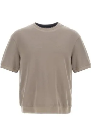 HERNO Koszulki, Mężczyzna, brązowy, L, Bawełna, T-shirt z okrągłym dekoltem