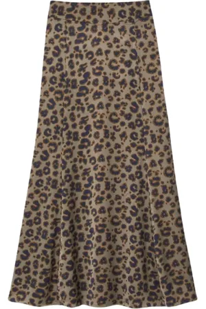 Bash Spódnice, Kobieta, Wielobarwność, M, Poliester, Spódnica Maxi w Leopardzi Wzór