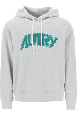 Autry Bluzy, Mężczyzna, Szary, S, Bawełna, Bluza z kapturem z dużym nadrukiem logo