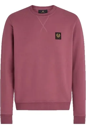 Belstaff Bluzy, Mężczyzna, Czerwony, L, Bawełna, Klasyczna bluza bawełniana z detalem w kształcie litery V