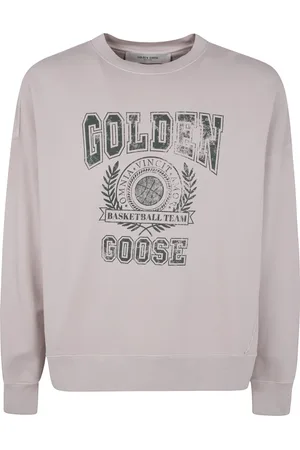 Golden Goose Bluzy, Mężczyzna, Szary, M, Bawełna, Bluza z Okrągłym Dekoltem z Nadrukiem Vintage College
