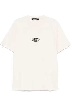 BARROW Koszulki, Mężczyzna, Biały, XS, Bawełna, Biały T-shirt z Nadrukiem Logo