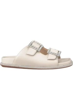 Alma en Pena Buty, Kobieta, Biały, 38 EU, Skóra, Błyszczące płaskie sandały