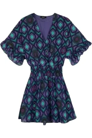 Alix the label Sukienki, Kobieta, Wielobarwność, M, Kolorowa Sukienka Hiszpańska w Stylu Ikat