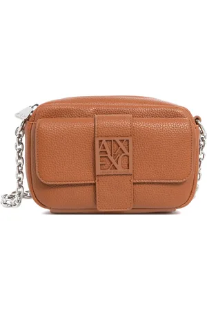 Armani Exchange Torebki, Kobieta, brązowy, ONE SIZE, Poliester, Stylowa listonoszka na zamek