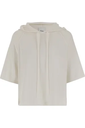 Allude Bluzy, Kobieta, Biały, S, Bawełna, Bawełniana Bluza z Dzianiny