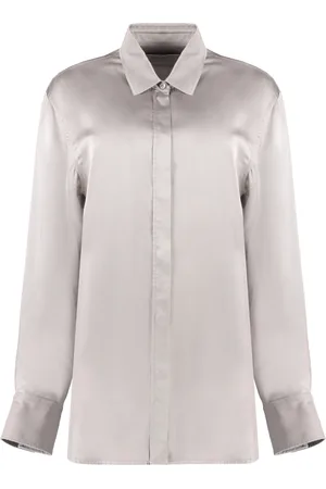 Golden Goose Bluzki, Kobieta, Różowy, XS, Oversize`owa koszula z ukrytym zapięciem