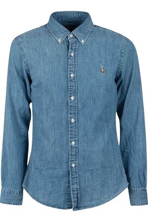 Ralph Lauren Koszule, Mężczyzna, Niebieski, S, Bawełna, Koszula dżinsowa