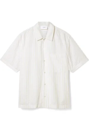 Axel Arigato Koszule, Mężczyzna, Beżowy, XS, Bawełna, Lido Striped Shirt