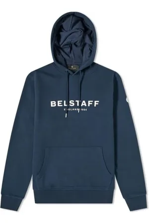 Belstaff Bluzy, Mężczyzna, Niebieski, S, Bawełna, Bluza z kapturem 1924