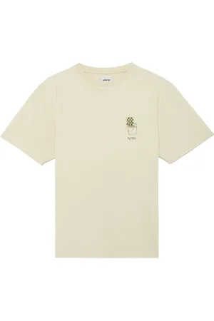 Autry Koszulki, Mężczyzna, Beżowy, XL, Bawełna, Bawełniana koszulka T-shirt w stylu polo, kolor ecru