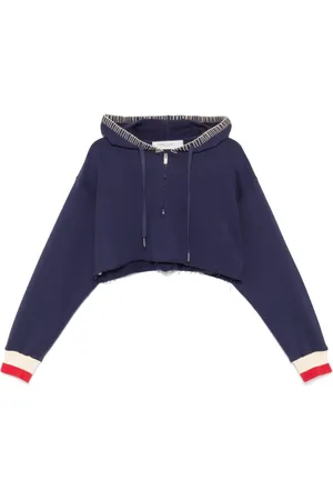Golden Goose Bluzy, Kobieta, Niebieski, S, Bawełna, Niebieski sweter ze złotymi akcentami