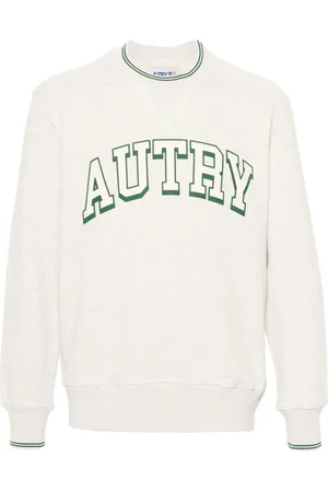 Autry Bluzy, Mężczyzna, Biały, XL, Bawełna, Bluza College z Logo Girocollo