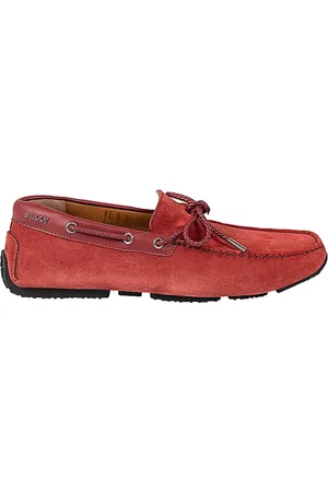 Bally Buty, Mężczyzna, Czerwony, 40 1/2 EU, Zamsz, Wsuwane mokasyny z zamszu