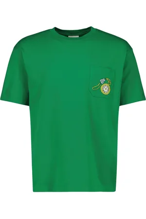 Drôle de Monsieur Koszulki, Mężczyzna, Zielony, M, T-shirt z okrągłym dekoltem i krótkim rękawem