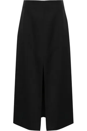 Golden Goose Spódnice, Kobieta, Czarny, S, Wełna, Journey Midi Skirt