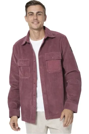 Belstaff Koszule, Mężczyzna, Czerwony, 2XL, Bawełna, Burgundowa koszula wierzchnia z sztruksu