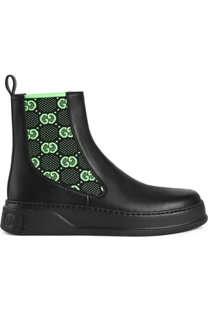 Gucci Buty, Mężczyzna, Czarny, 40 1/2 EU, Skóra, Botki GG Supreme