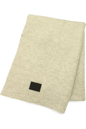 Calvin Klein Akcesoria, Mężczyzna, Beżowy, ONE SIZE, Szalik z Logo Patch