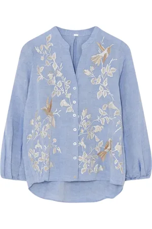 gustav Bluzki, Kobieta, Niebieski, S, Bawełna, Carmilla Blouse