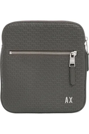 Armani Exchange Torebki, Mężczyzna, Szary, ONE SIZE, Poliester, Torebka na ramię z logo i regulowanym paskiem