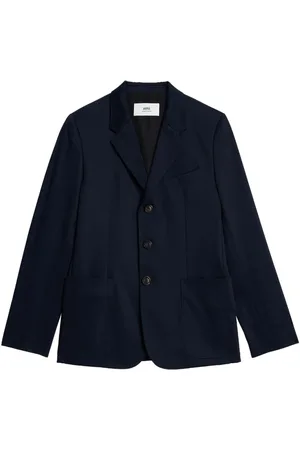 Ami Kurtki, Mężczyzna, Niebieski, L, Bawełna, Elegancki Blazer z Bawełny